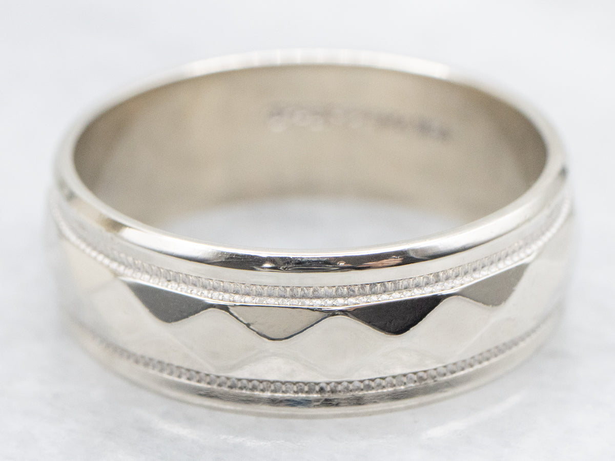 Vintage Faceted Gold Band