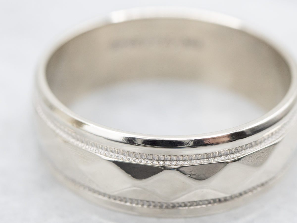 Vintage Faceted Gold Band