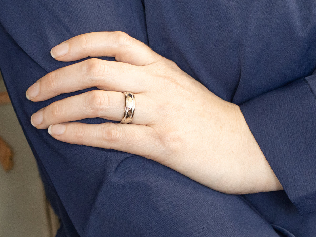 Vintage Faceted Gold Band