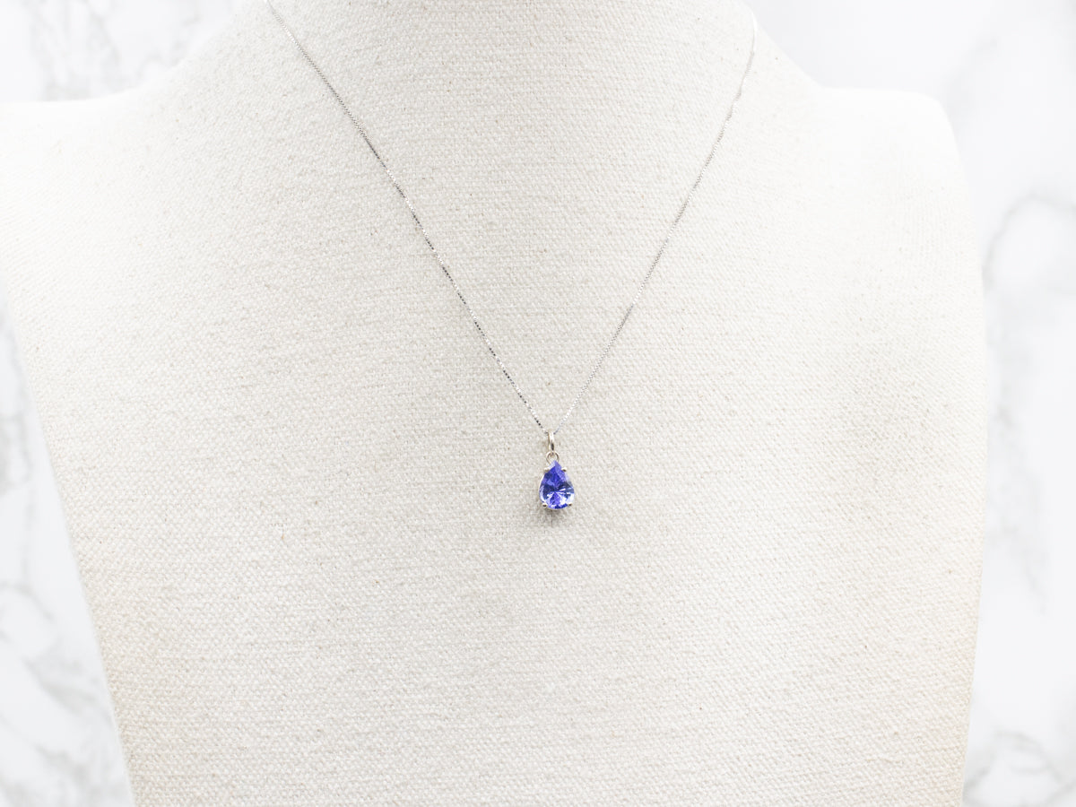 Pear Cut Tanzanite Solitaire Pendant