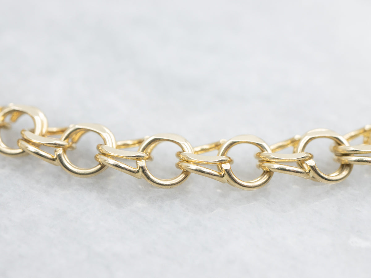 Double Rolo Link Charm Bracelet