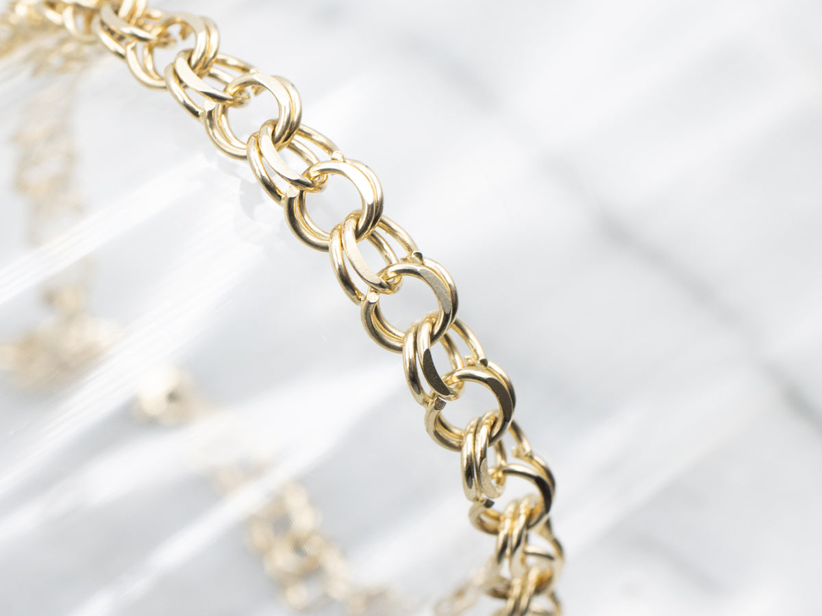 Double Rolo Link Charm Bracelet