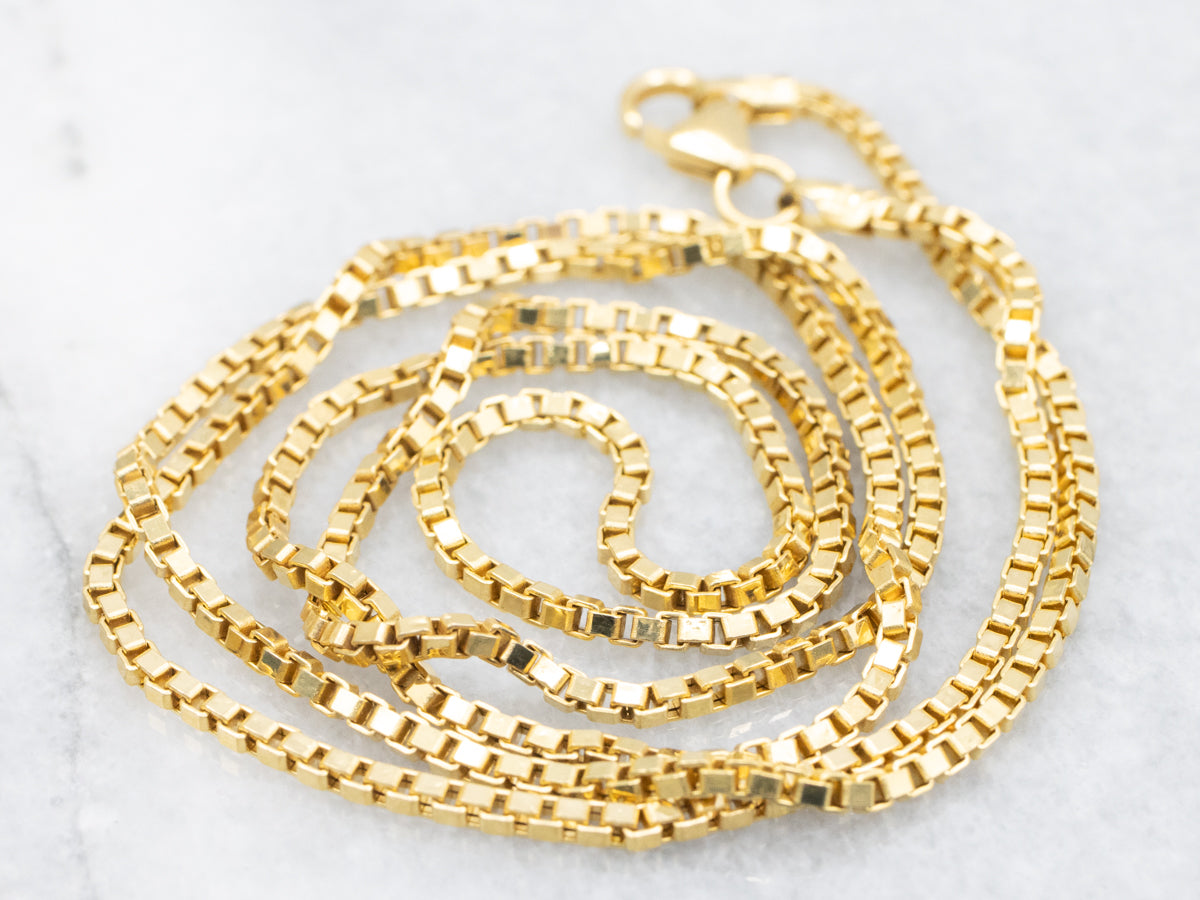 Italian 18-Karat Yellow Gold Box Chain