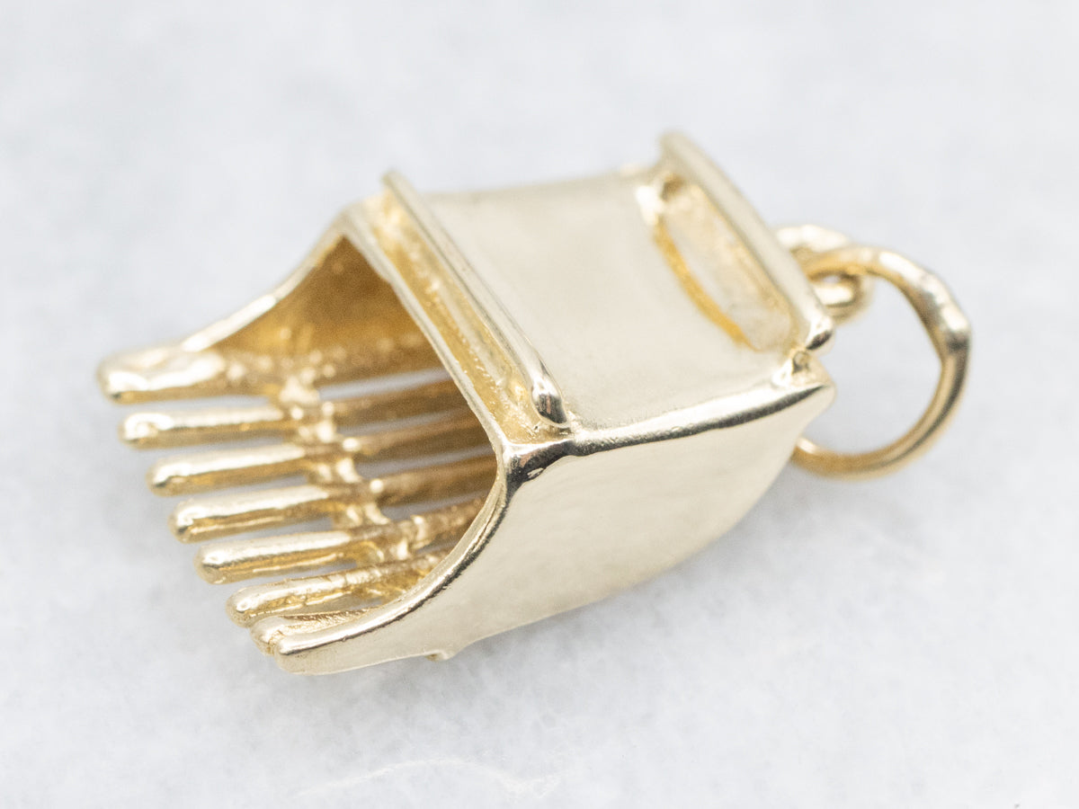 Yellow Gold Cranberry Scoop Rake Charm