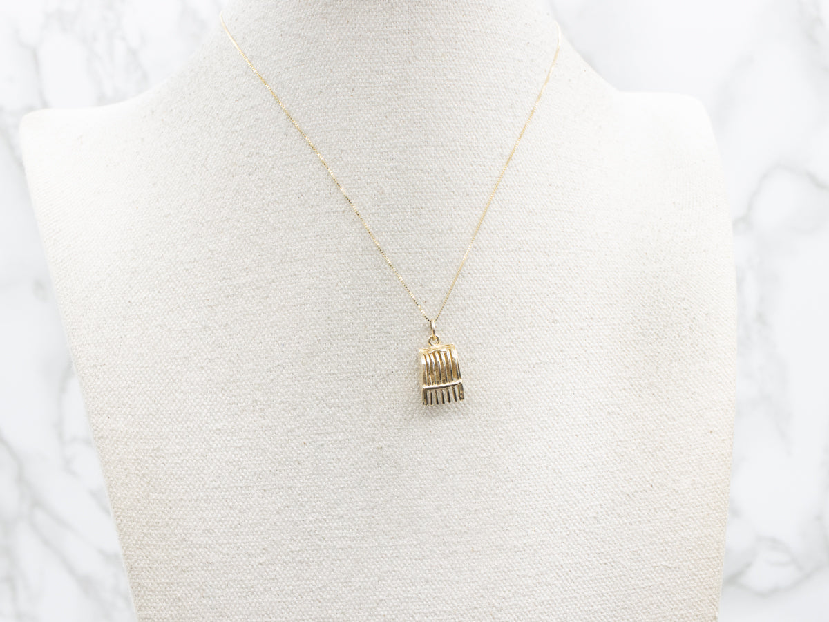 Yellow Gold Cranberry Scoop Rake Charm