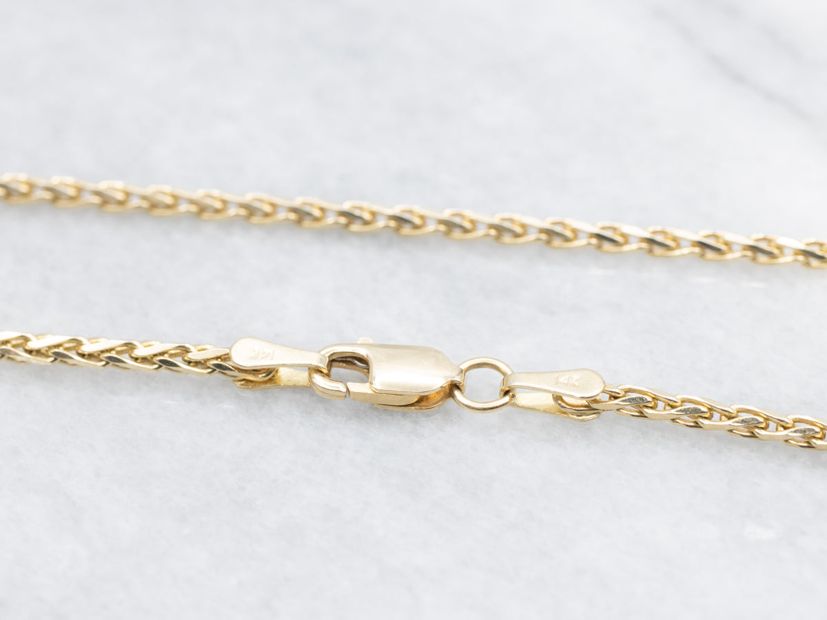 20-Inch Yellow Gold Wheat Chain