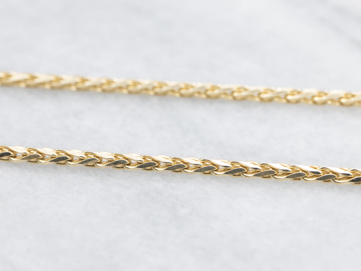 20-Inch Yellow Gold Wheat Chain