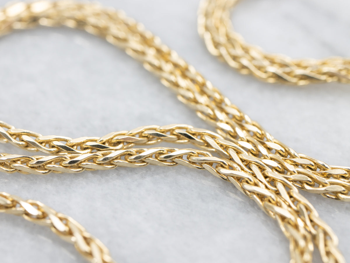 20-Inch Yellow Gold Wheat Chain