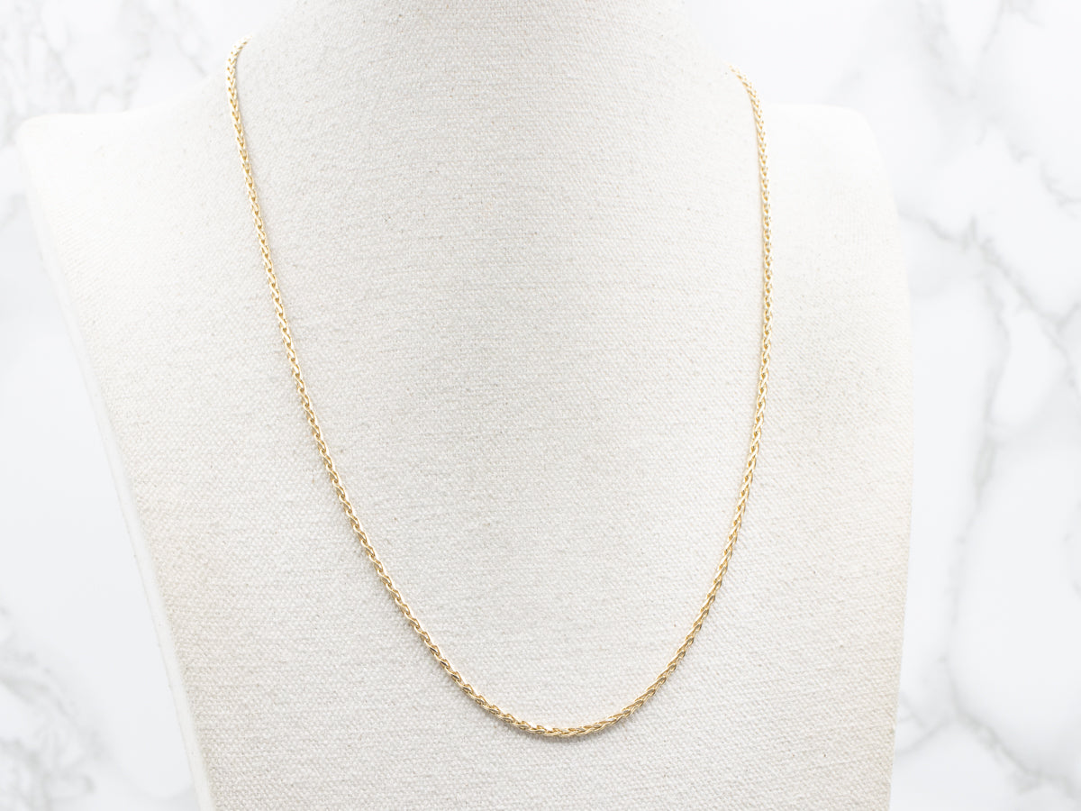 20-Inch Yellow Gold Wheat Chain