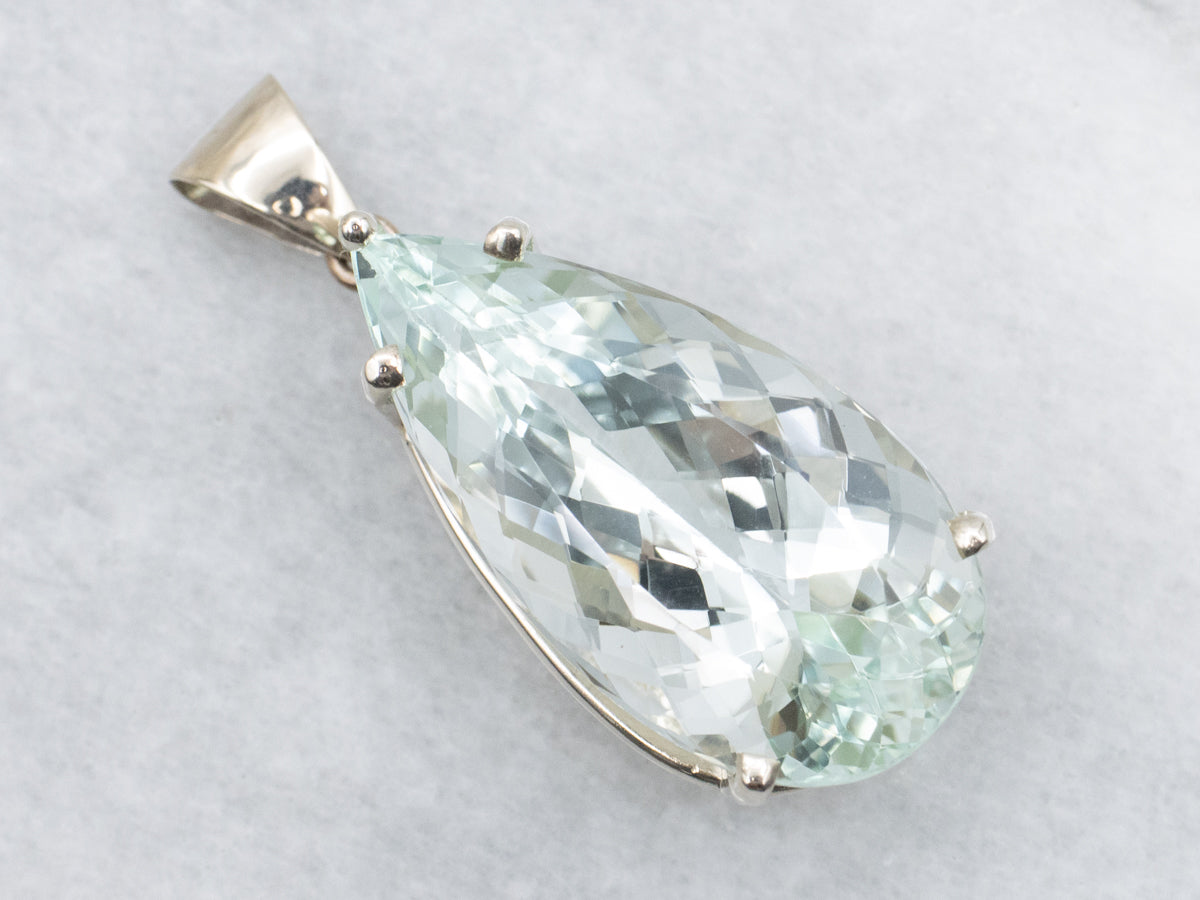Light Green Beryl Teardrop Pendant