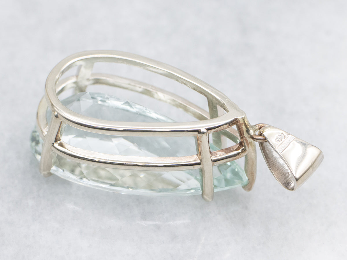 Light Green Beryl Teardrop Pendant