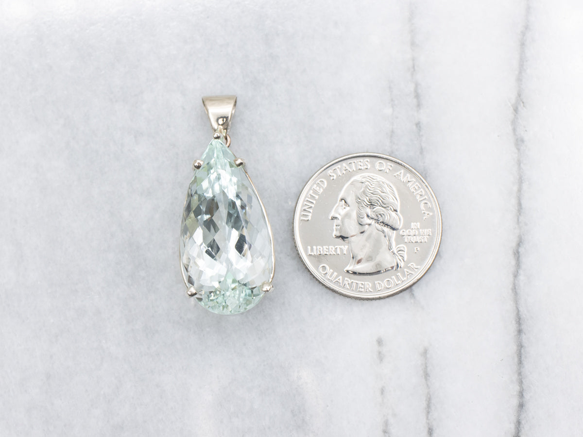 Light Green Beryl Teardrop Pendant