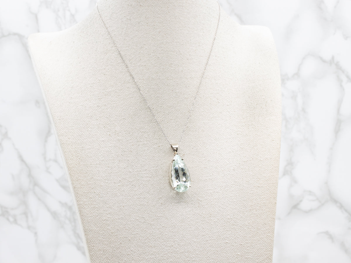 Light Green Beryl Teardrop Pendant
