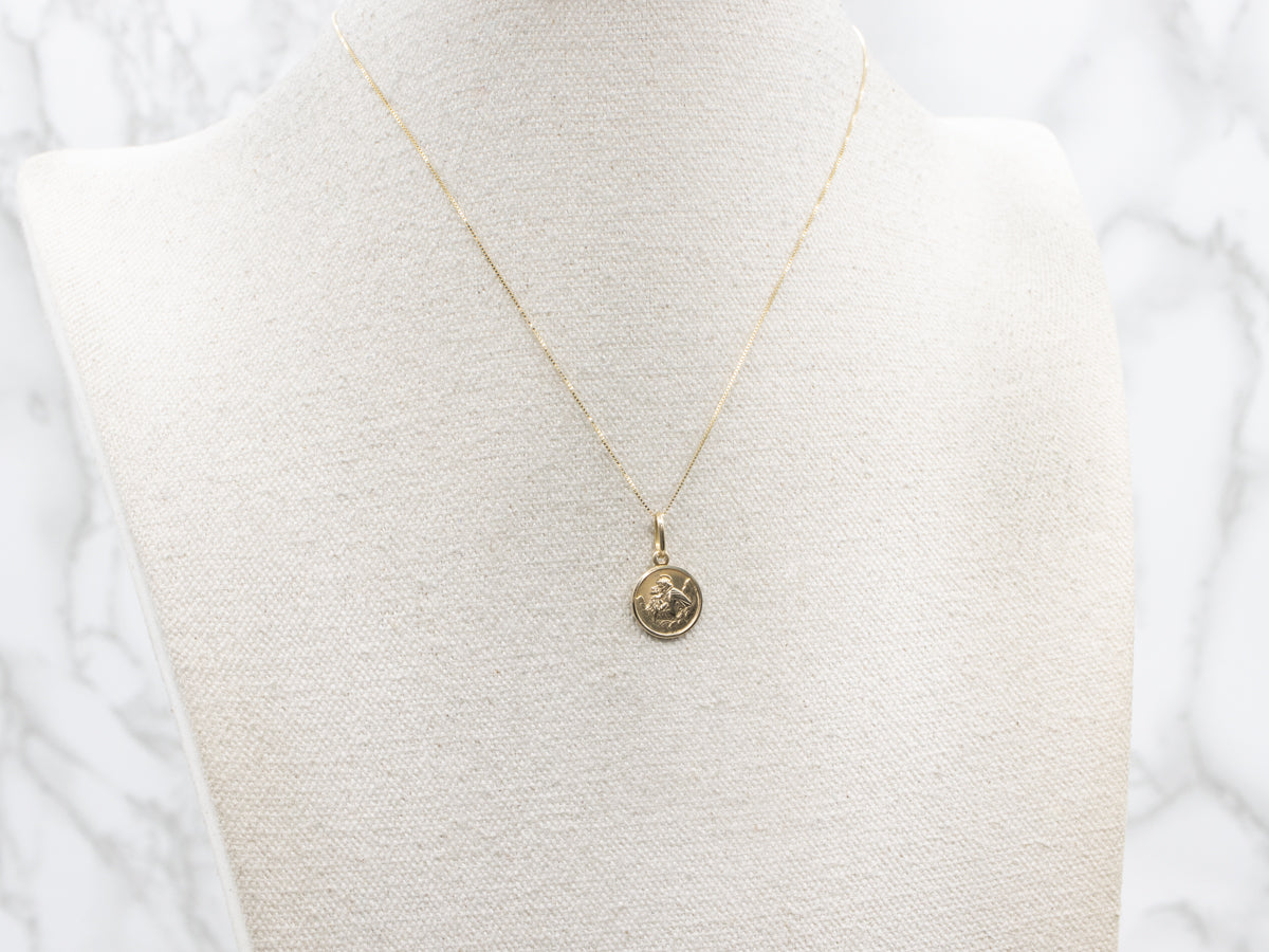 St. Anthony Religious Pendant Gold