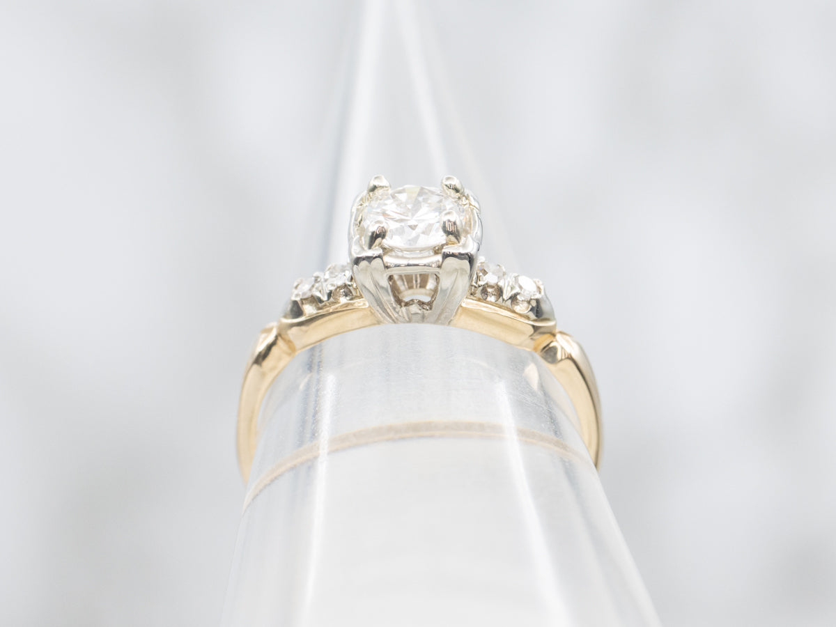 Retro Era Diamond Engagement Ring