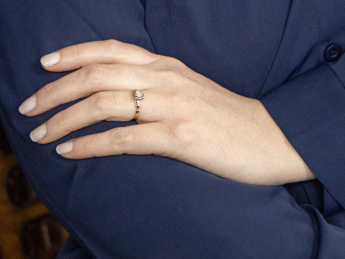 Retro Era Diamond Engagement Ring