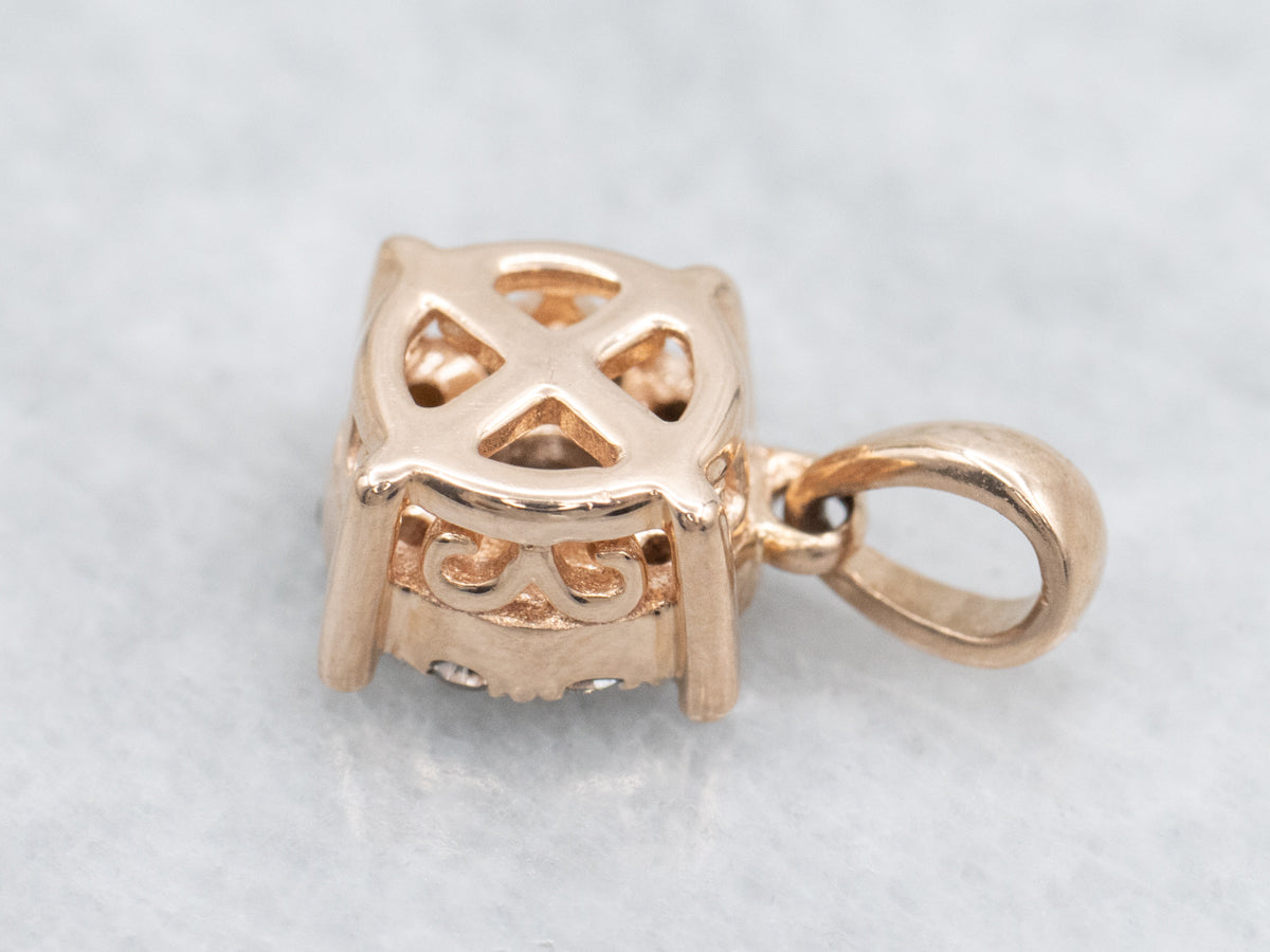 Rose Gold and Diamond Cluster Pendant
