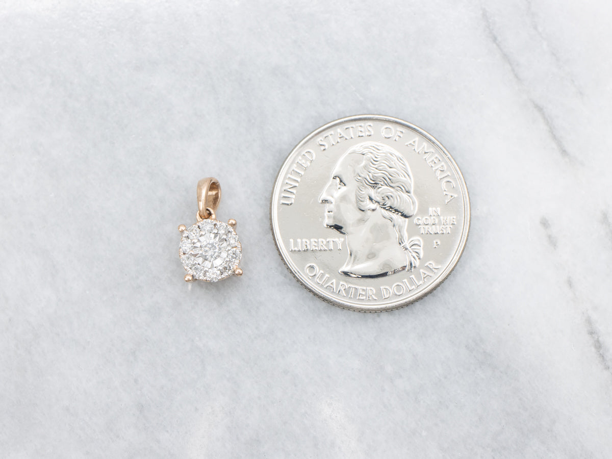 Rose Gold and Diamond Cluster Pendant