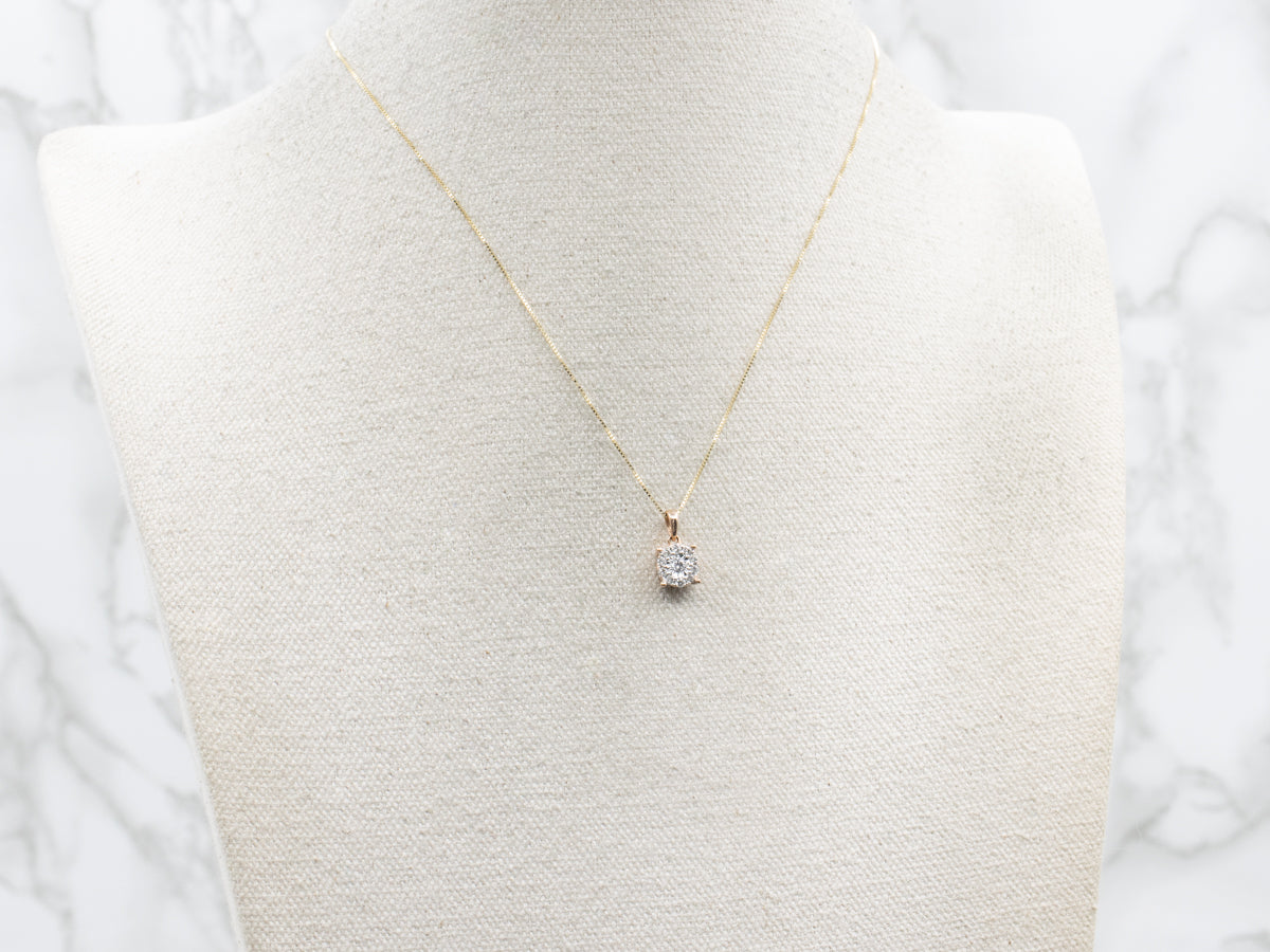 Rose Gold and Diamond Cluster Pendant