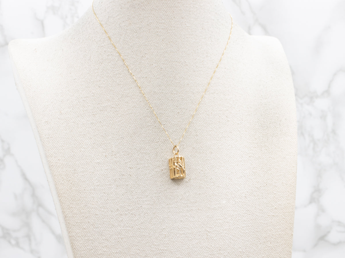 Polished Gold Lobster Trap Charm