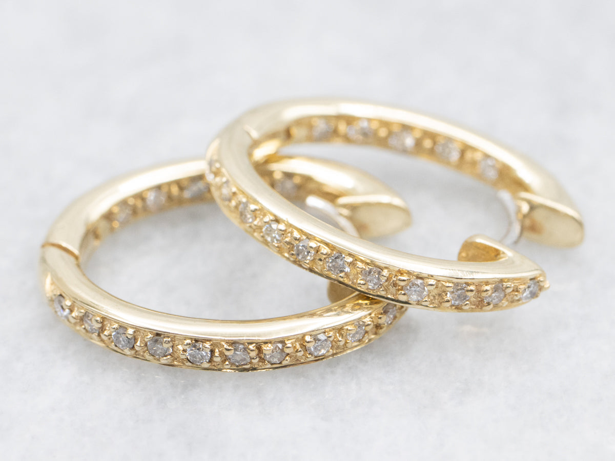 Diamond Encrusted Oval Hoop Earrings