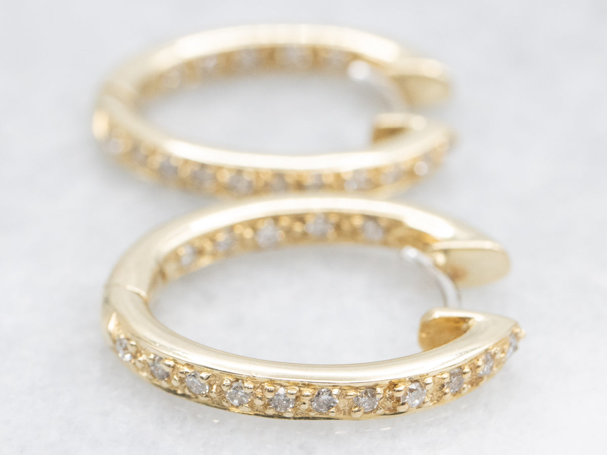 Diamond Encrusted Oval Hoop Earrings