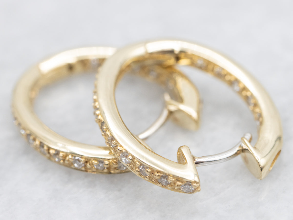 Diamond Encrusted Oval Hoop Earrings