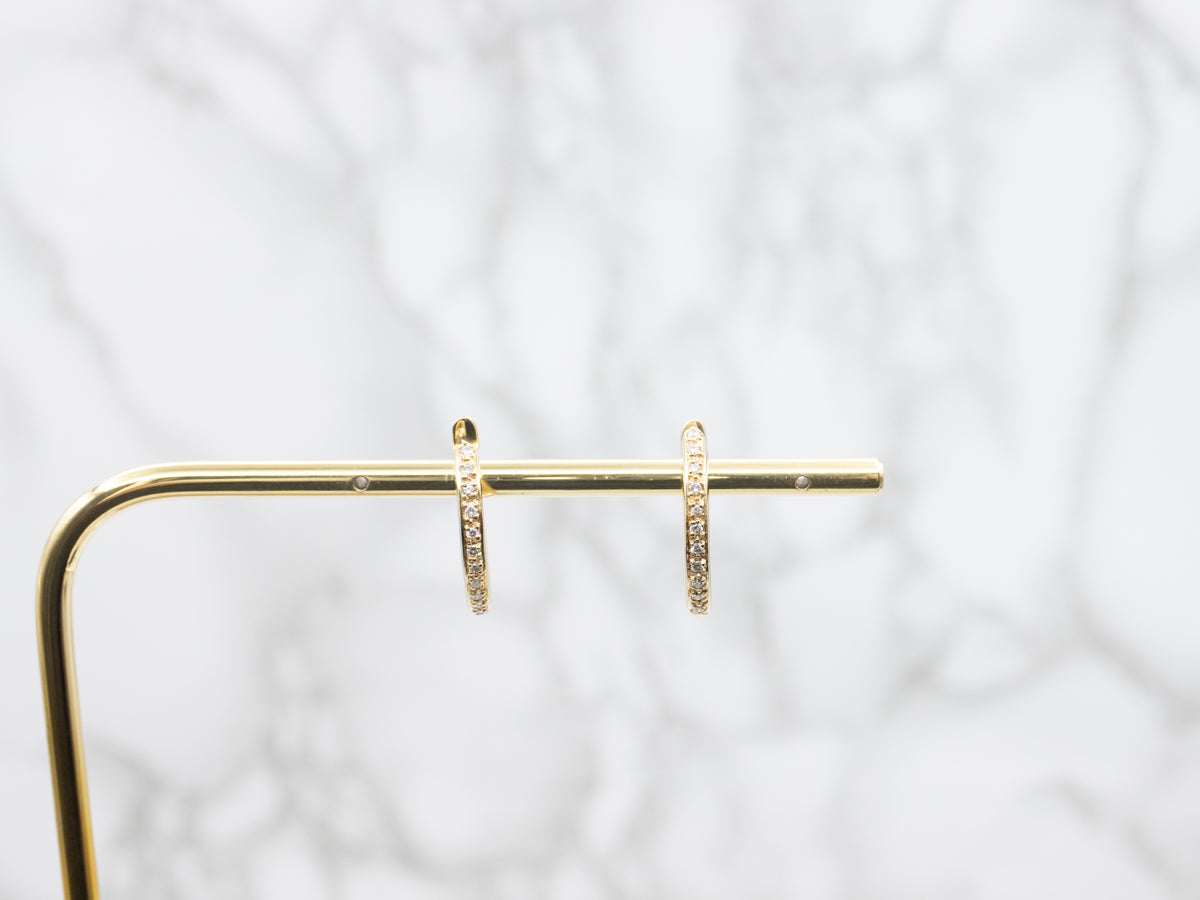 Diamond Encrusted Oval Hoop Earrings