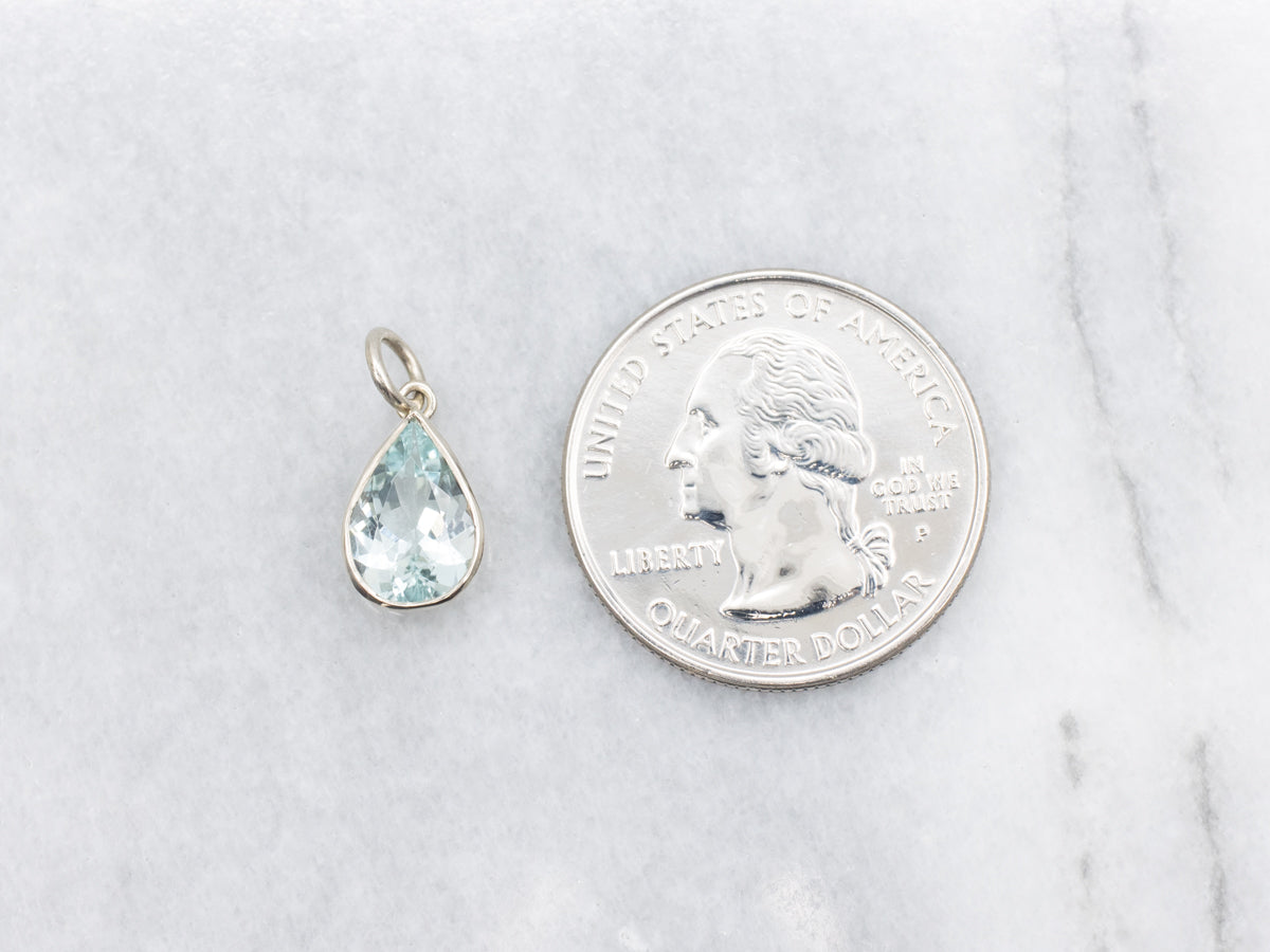Teardrop Aquamarine Solitaire Pendant