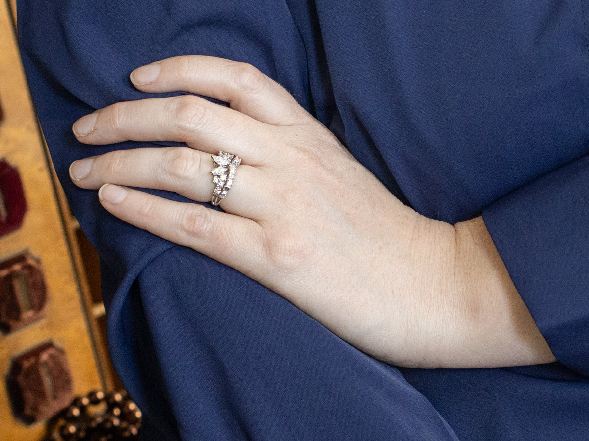 Platinum Mixed Cut Diamond Cocktail Ring