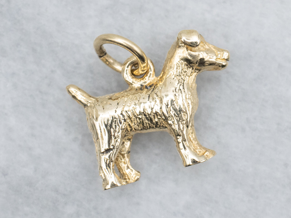Gold Jack Russell Terrier Dog Charm