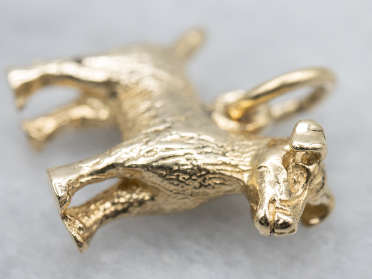 Gold Jack Russell Terrier Dog Charm