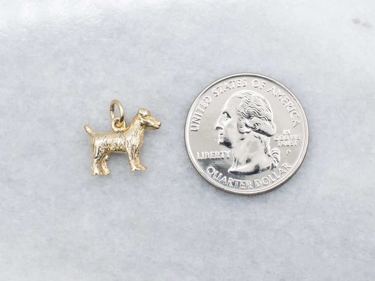 Gold Jack Russell Terrier Dog Charm