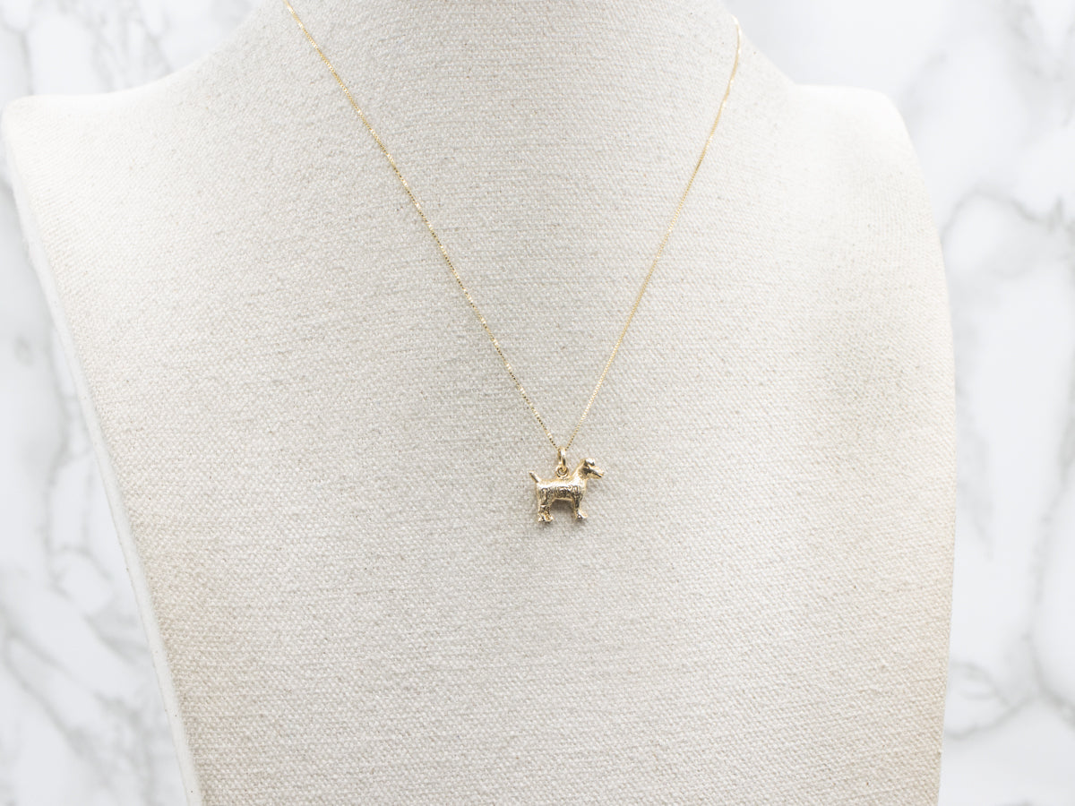 Gold Jack Russell Terrier Dog Charm