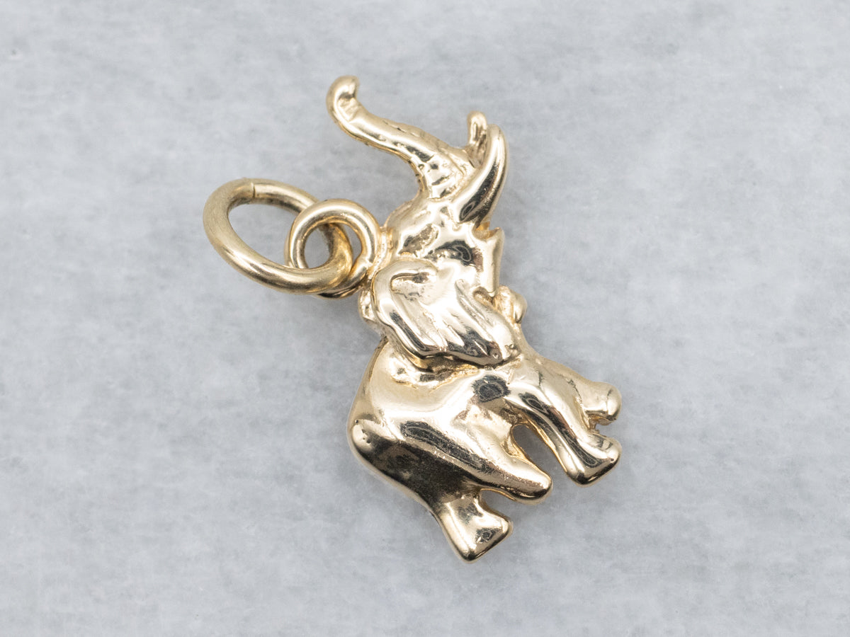 Lucky Yellow Gold Elephant Charm