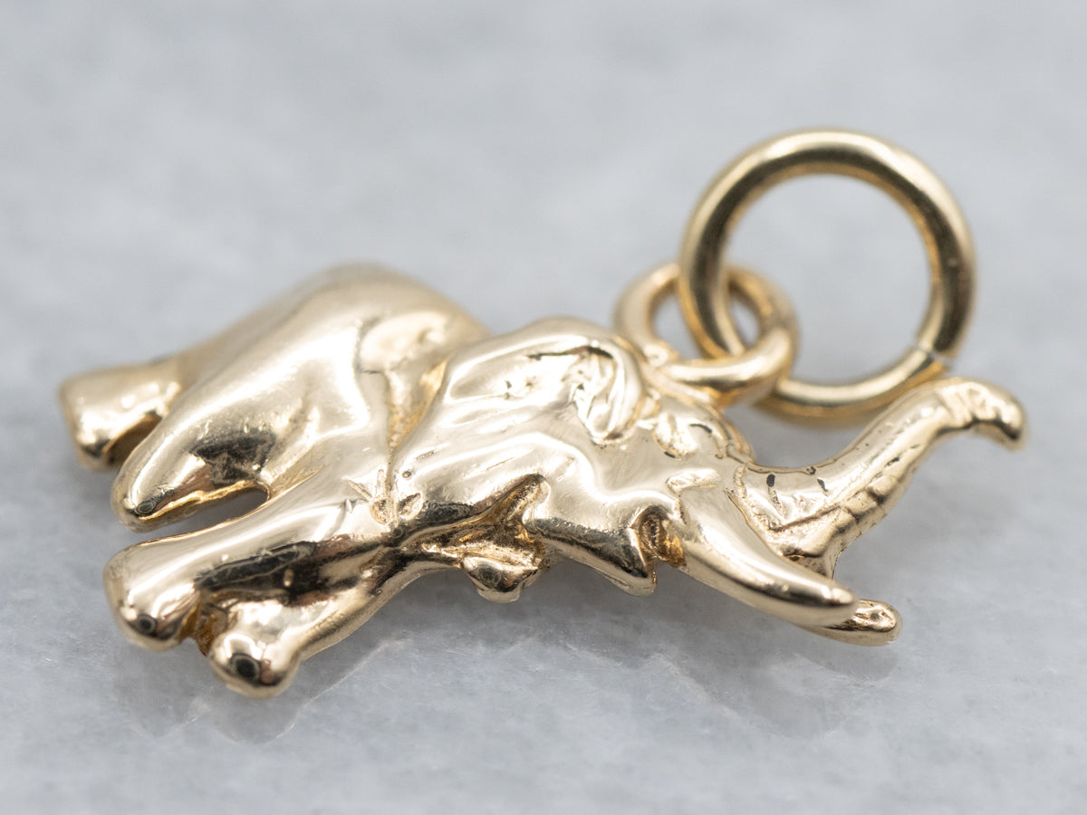 Lucky Yellow Gold Elephant Charm