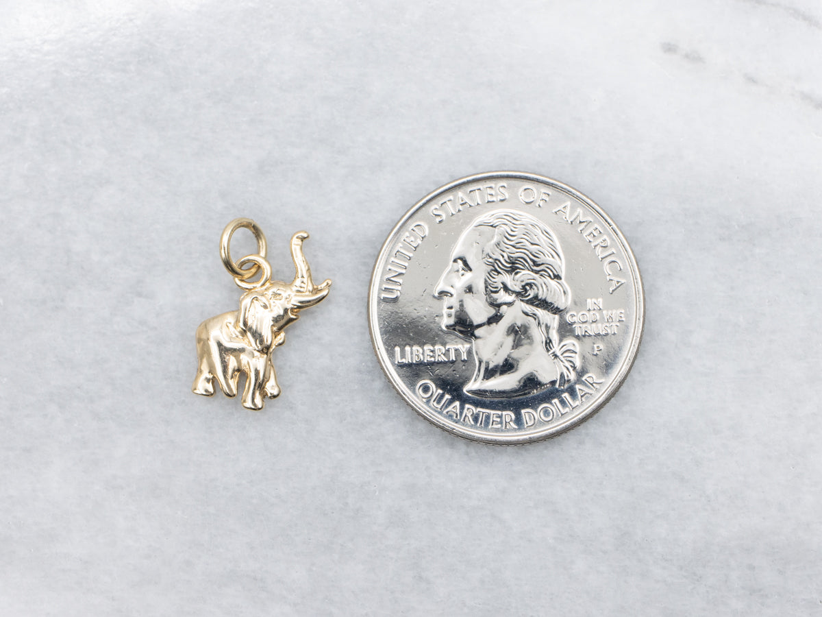 Lucky Yellow Gold Elephant Charm