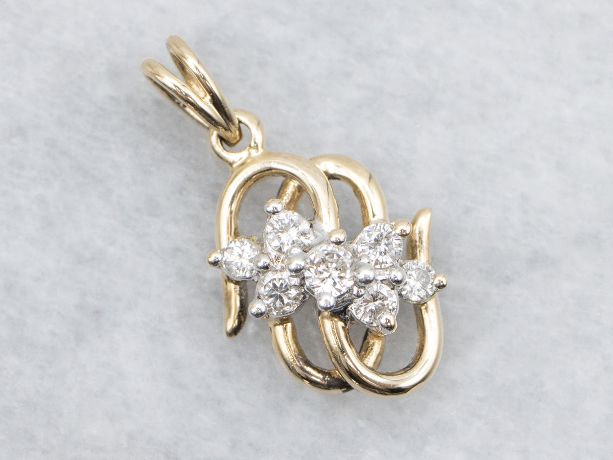 Looping Gold Diamond Pendant