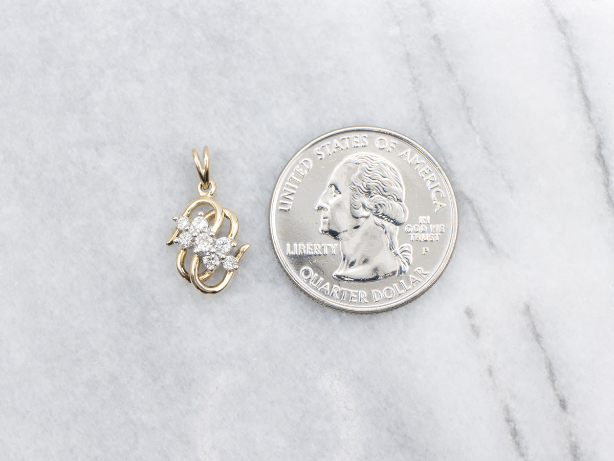 Looping Gold Diamond Pendant