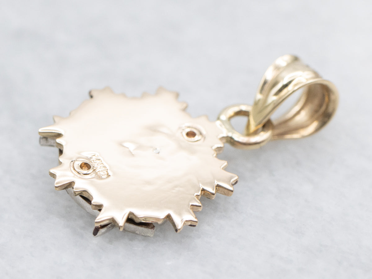 Two-Toned Gold Masonic Compass Pendant