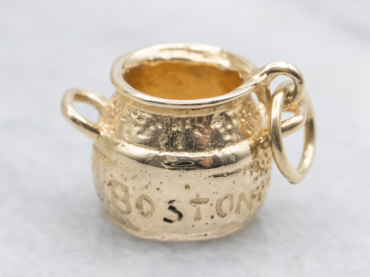 Beantown Baby! Boston Bean Pot Gold Charm