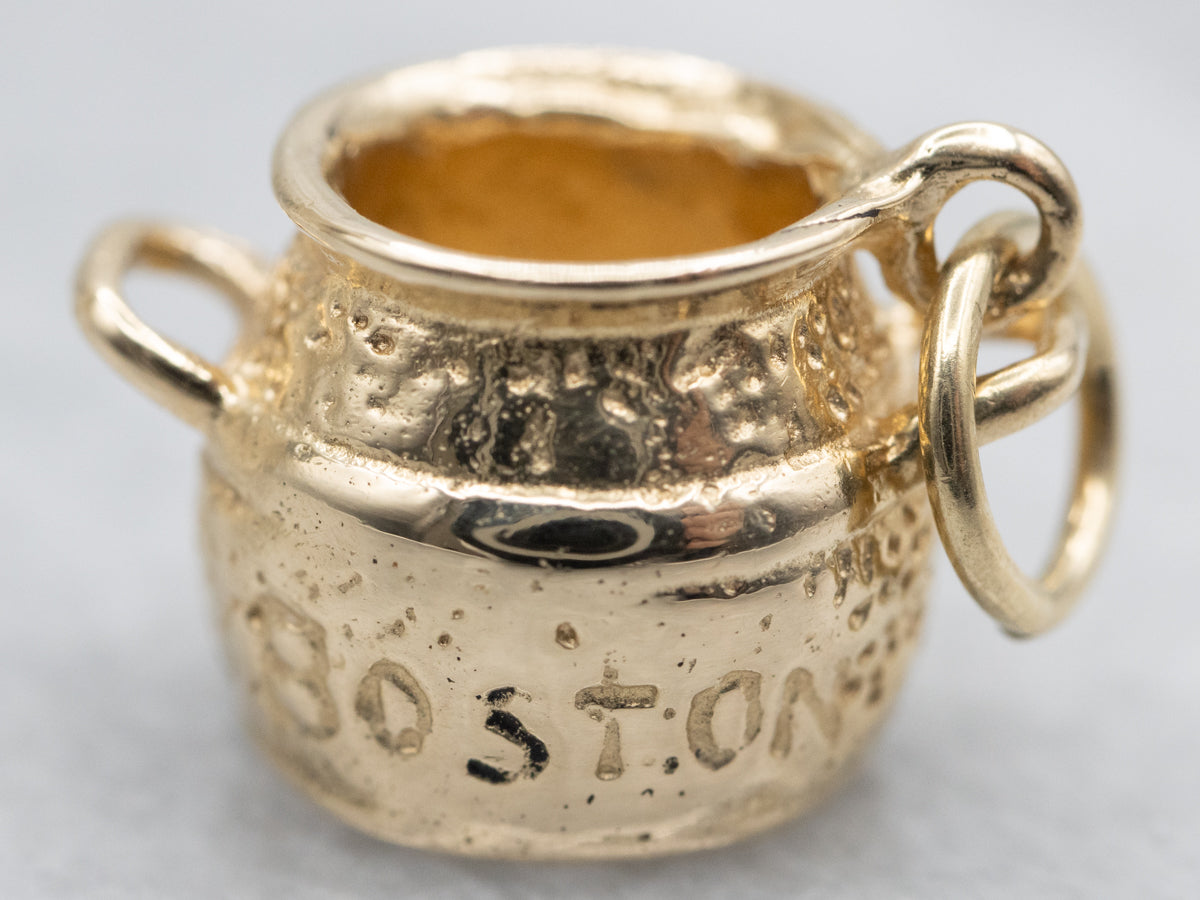 Beantown Baby! Boston Bean Pot Gold Charm