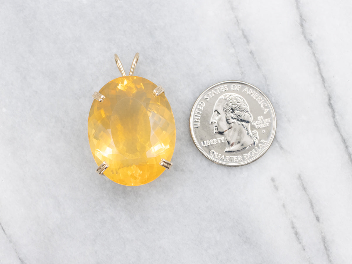 Stunning Fire Opal Gemstone Cocktail Pendant