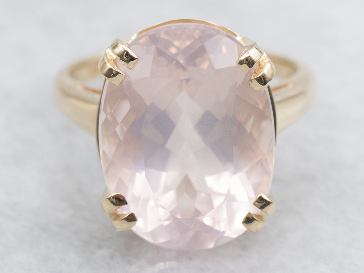 Faceted Rose Quartz Cocktail Ring