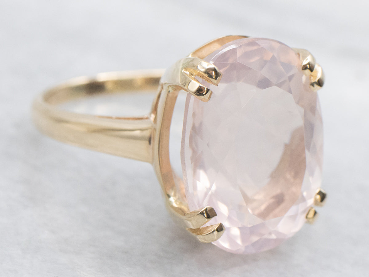 Faceted Rose Quartz Cocktail Ring