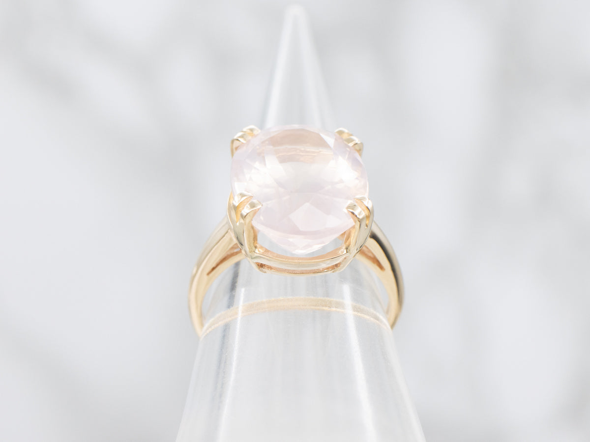 Faceted Rose Quartz Cocktail Ring