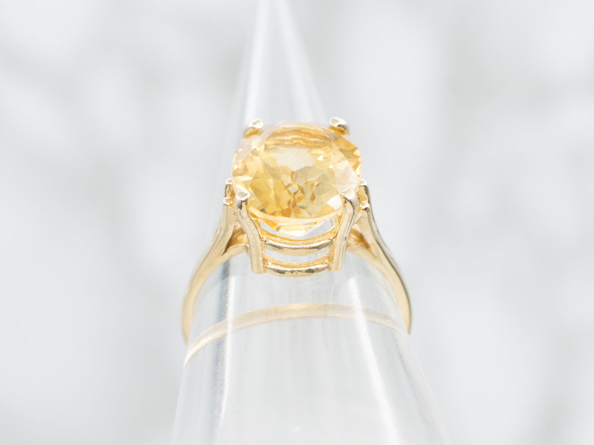 Classic Gold Citrine Solitaire Ring