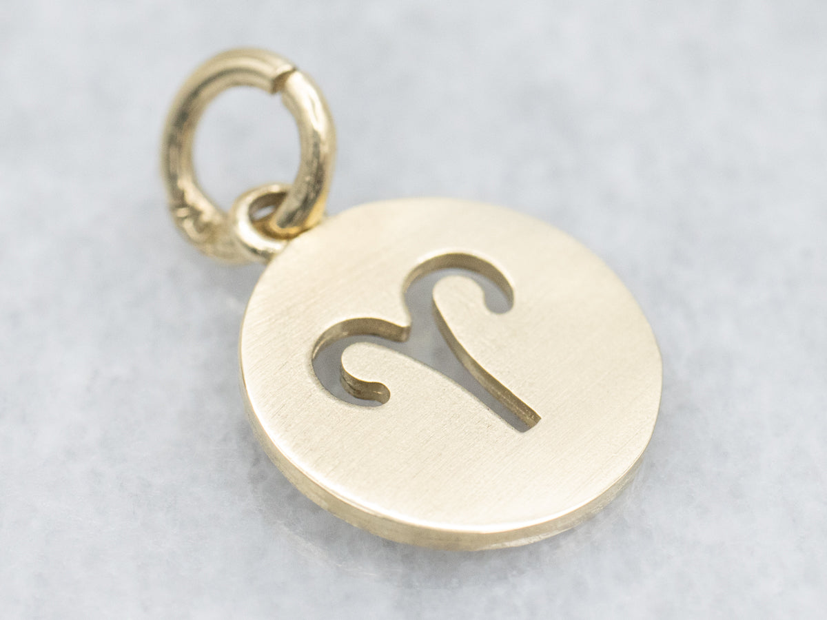 Astrological Sign Aries Disc Pendant