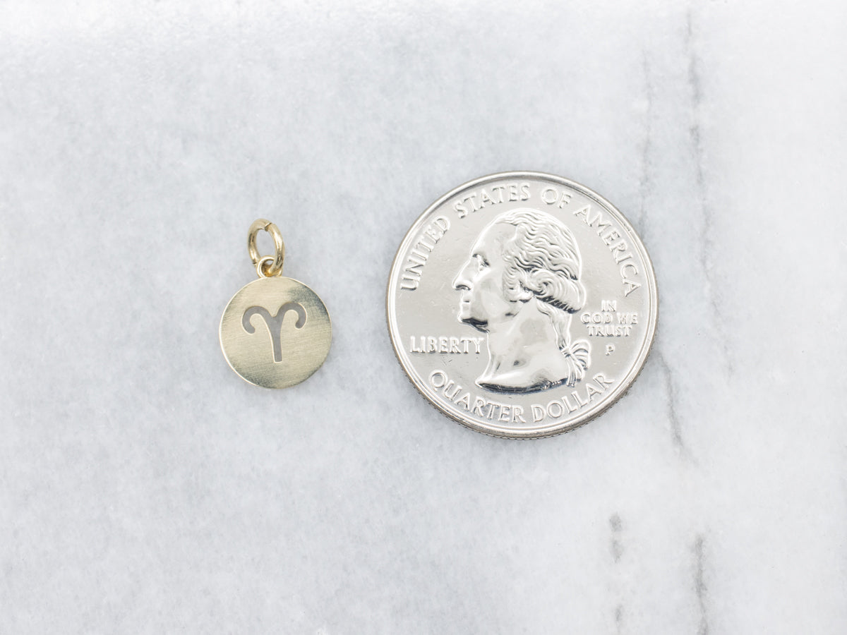 Astrological Sign Aries Disc Pendant