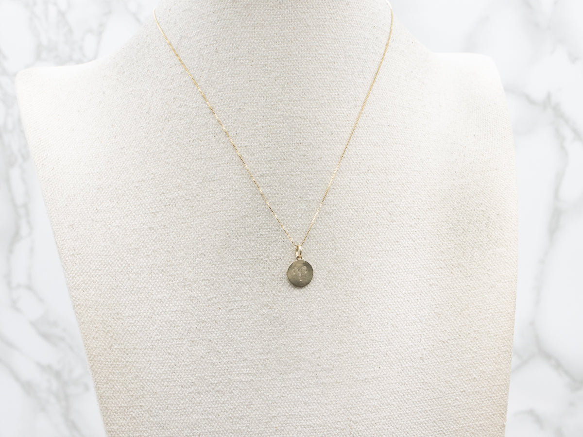 Astrological Sign Aries Disc Pendant